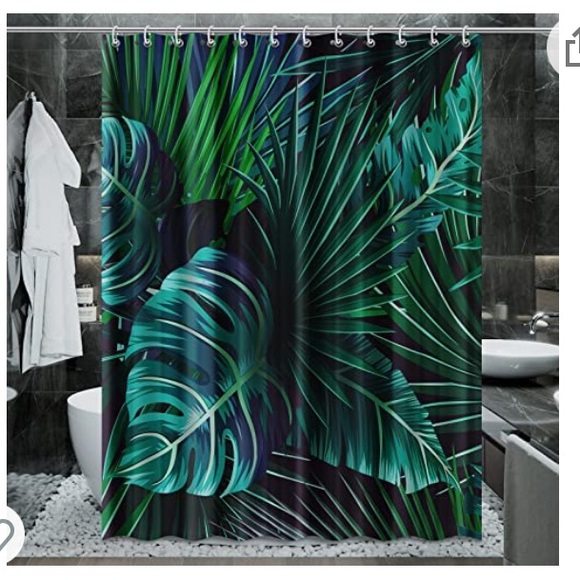 Bath Coxem Extra Long Green Leafy Plants Shower Curtain Poshmark